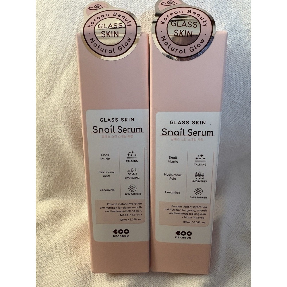 NEW Dearboo Glass Skin Snail Serum Korean Beauty Hydration hyaluronic acid 2pack